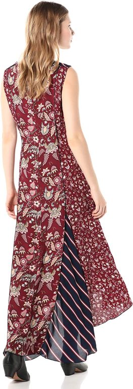 BCBGMAXAZRIA Women’s Mixed Print Asymmetric Dress