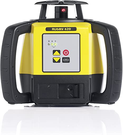 Leica R620,RE140, Alkaline Rugby 620 2600-Feet Self Leveling Horizontal and Manual Single Slope Rotary Laser Kit with Rod Eye 140 Receiver, Yellow