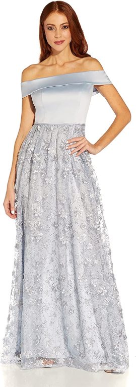 Adrianna Papell Women’s Floral Embroidery Gown