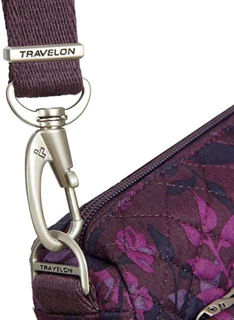 Travelon Anti-Theft Classic Small East/West Crossbody Bag, Wine Rose, One Size