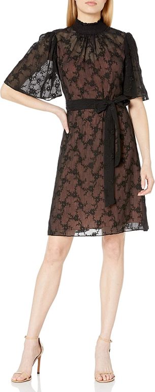 Rebecca Taylor Women’s Short Sleeve Vine Embroidery Dress