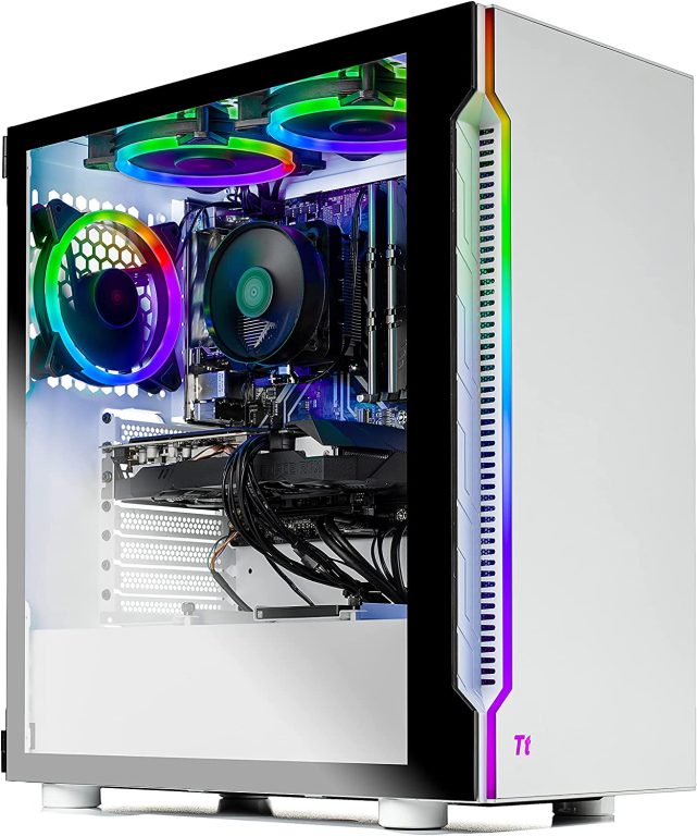 SkyTech Archangel 3.0 Gaming Computer PC Desktop – Ryzen 5 3600 6-Core 3.6GHz, RTX 3060 12GB, 1TB SSD, 16GB DDR4 3200, RGB Fans, AC WiFi, 600W Gold PSU, Windows 11 Home 64-bit, White