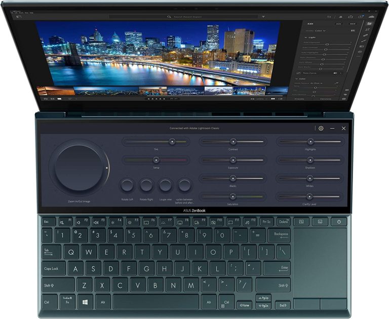 ASUS ZenBook Duo 14 UX482 14†FHD Touch Display, Intel Evo Platform, Core i7-1195G7, 8GB RAM, 512GB PCIe SSD, ScreenPad Plus, Windows 10 Home, Wifi 6E, Celestial Blue, UX482EAR-DB71T