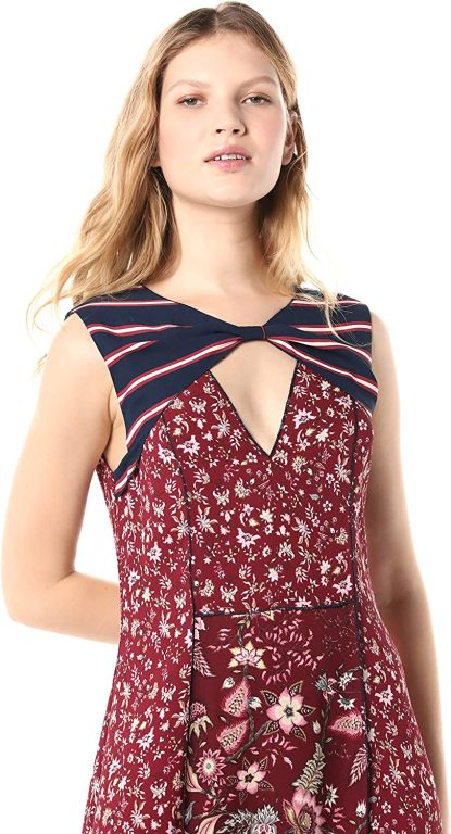 BCBGMAXAZRIA Women’s Mixed Print Asymmetric Dress