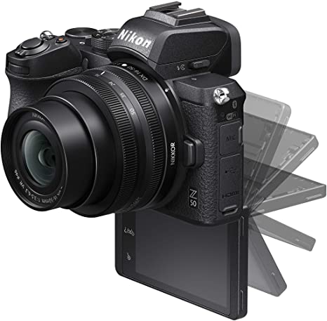 Nikon Z50 Compact Mirrorless Digital Camera with Flip Under “Selfie/Vlogger” LCD | 2 Zoom Lens Kit Includes: NIKKOR Z DX 16-50mm f/3.5-6.3 VR & NIKKOR Z DX 50-250mm F/4.5-6.3 VR