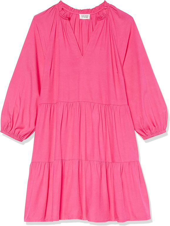 The Drop Women’s @caralynmirand Ruffle-Neck Tiered Mini Dress