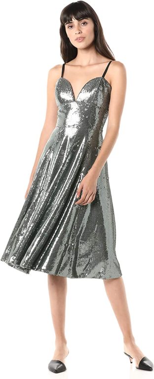 Dress the Population Women’s Mimi Sleevless Fit & Flare Sequin Midi Dress