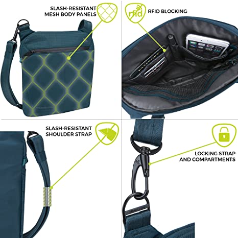 Travelon Anti-Theft Active Small Crossbody, Teal