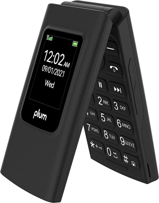 Plum Flipper 4G Volte Unlocked Flip Phone ATT TMobile Speed Talk 2022 Model – Black