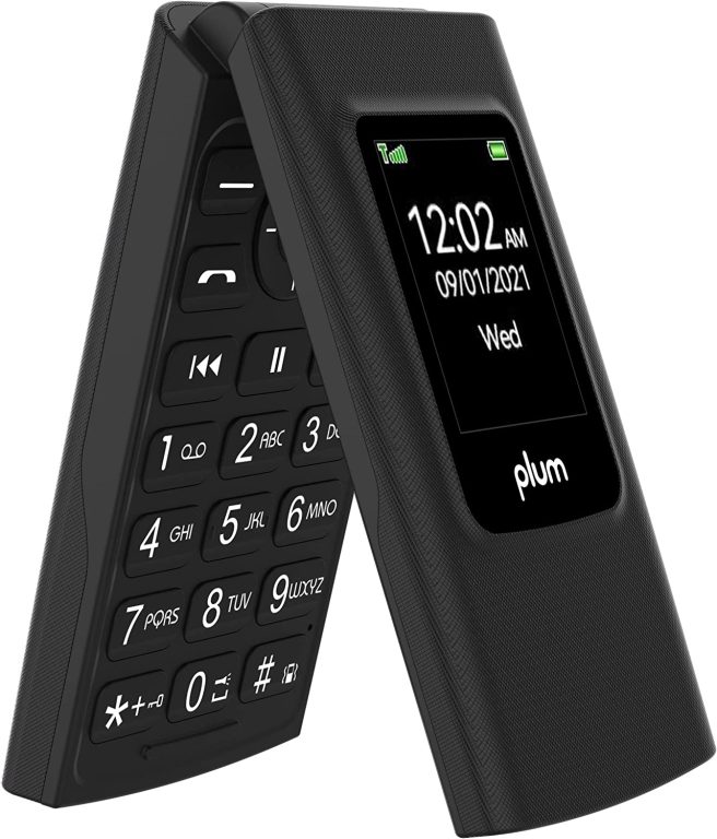 Plum Flipper 4G Volte Unlocked Flip Phone ATT TMobile Speed Talk 2022 Model – Black