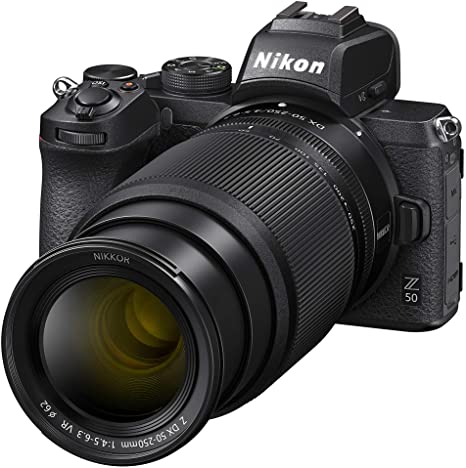 Nikon Z50 Compact Mirrorless Digital Camera with Flip Under “Selfie/Vlogger” LCD | 2 Zoom Lens Kit Includes: NIKKOR Z DX 16-50mm f/3.5-6.3 VR & NIKKOR Z DX 50-250mm F/4.5-6.3 VR