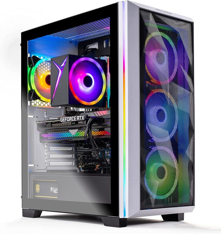 Skytech Chronos Gaming PC Desktop – Intel Core i7 12700K 3.6 GHz, NVIDIA RTX 3080, 1TB NVME SSD, 32GB DDR5 RAM RGB, 850W Gold PSU, 360mm AIO, 11AC Wi-Fi, Windows 11 Home 64-bit