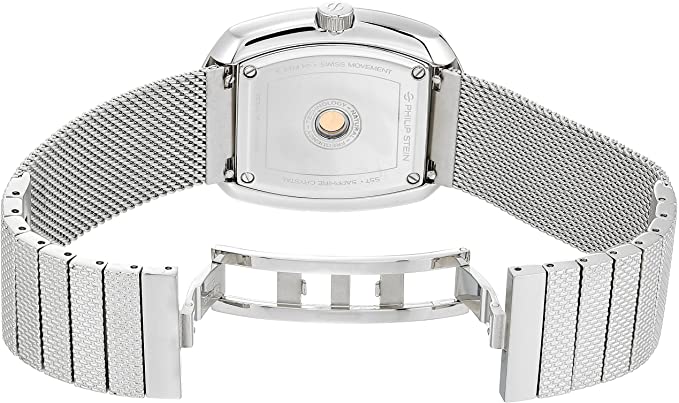 Philip Stein Men’s Modern Stainless Steel Swiss-Quartz Watch with Stainless-Steel Strap, Silver, 22 (Model: 72-CPLT-MSS)