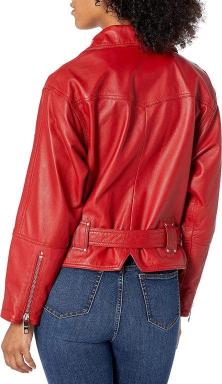 HUDSON Women’s Red Leather Jacket