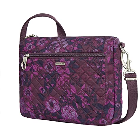 Travelon Anti-Theft Classic Small East/West Crossbody Bag, Wine Rose, One Size