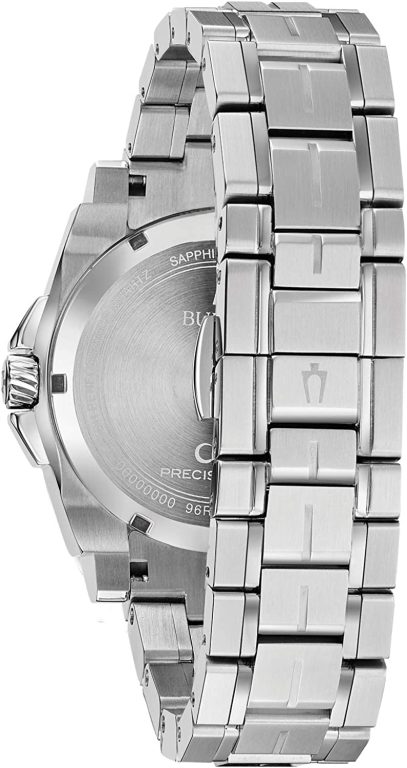 Bulova Precisionist 3-Hand Date in Stainless Steel, Diamond Accents and Sapphire Crystal Style: 96R226