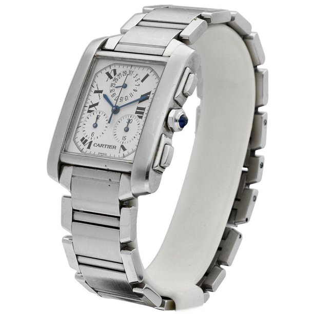 Cartier Tank Francaise 2303 Chronograph Stainless Steel Swiss Quartz Wrist Watch