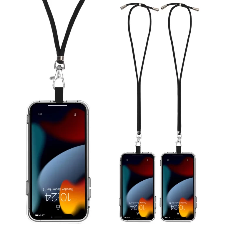 Skycase Phone Lanyard,2 PACK Universal Crossbody Cell Phone Lanyard with 2 × Pads,2 × Adjustable Shoulder Neck Straps, Cell Phone Lanyard Compatible with All Smartphone,Black