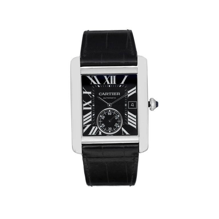 Cartier Tank MC 34mm Stainless Steel Black Dial Automatic Mens Watch W5330004