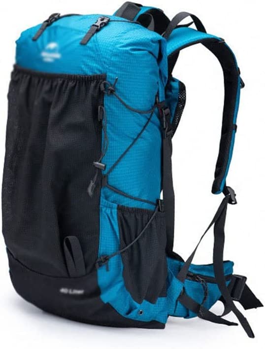 KFJBX Outdoor Bag 40L+5L Ultralight 420D Nylon Waterproof Climbing Backpack Sports Bag Outdoor Hiking Travel Backpack (Color : Blue, Size : 26cm*18cm*56cm)