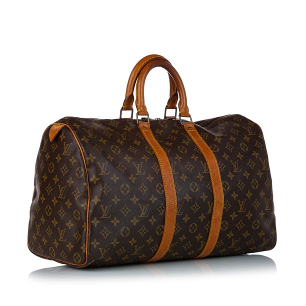 Unisex Pre-Owned Authenticated Louis Vuitton Monogram Sac Souple 45 Canvas Brown Travel Bag