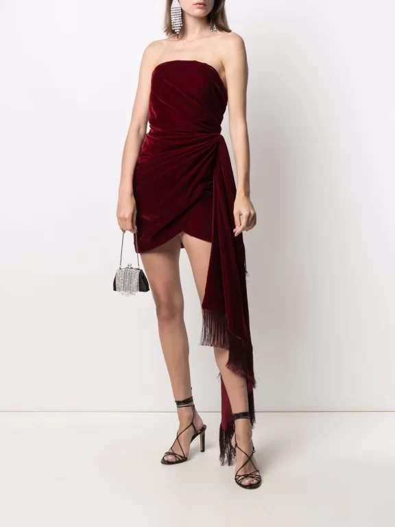 Oscar de la Renta draped velvet minidress