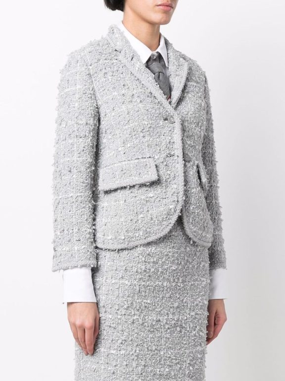 View The Look Image 3 of Thom Browne tweed single-breasted wool blazer Image 4 of Thom Browne tweed single-breasted wool blazer Image 5 of Thom Browne tweed single-breasted wool blazer  Thom Browne tweed single-breasted wool blazer