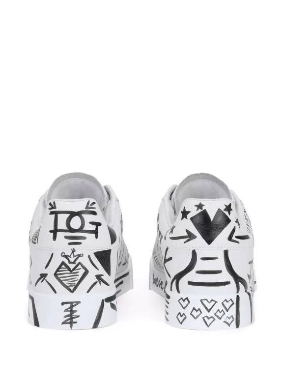 Dolce & Gabbana graphic-print lace-up sneakers