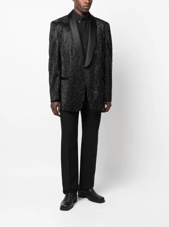 Versace crystal-embellished dinner jacket