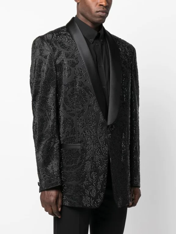 Versace crystal-embellished dinner jacket