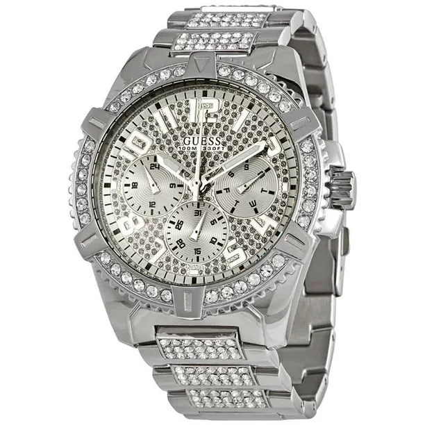 Guess Men’s Frontier U0799G1 Silver Stainless-Steel Quartz Fashion Watch