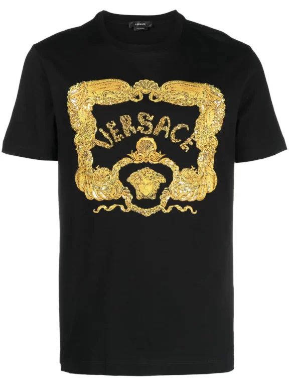 Versace Seashell Baroque-embroidered T-shirt