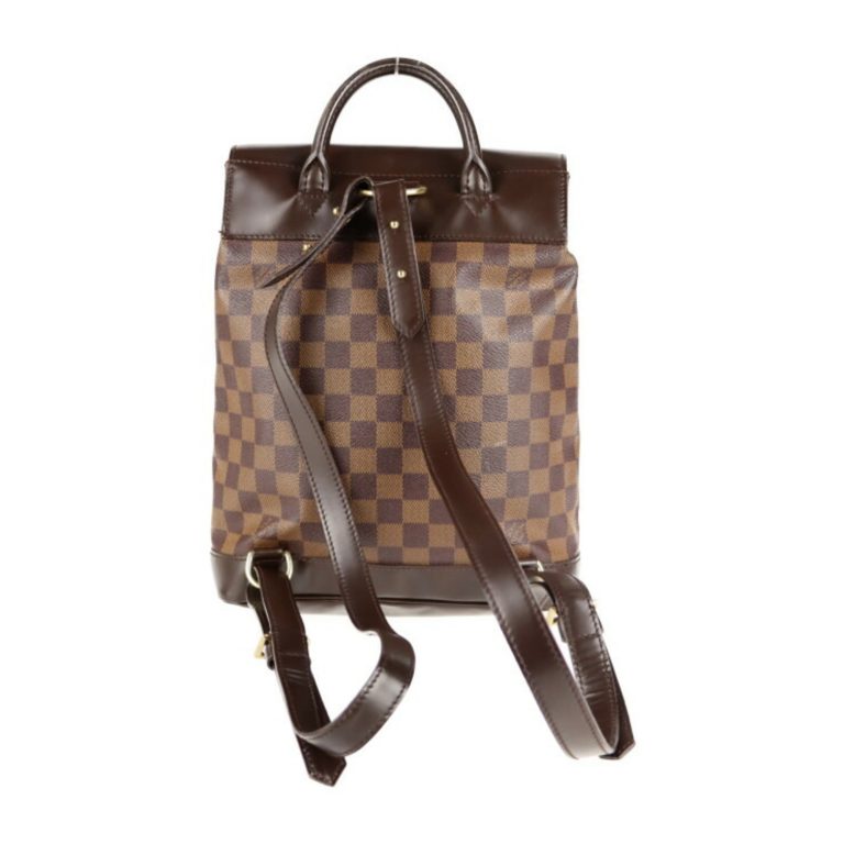 Authenticated Used LOUIS VUITTON Louis Vuitton Soho rucksack daypack N51132 Damier canvas leather Ebene backpack