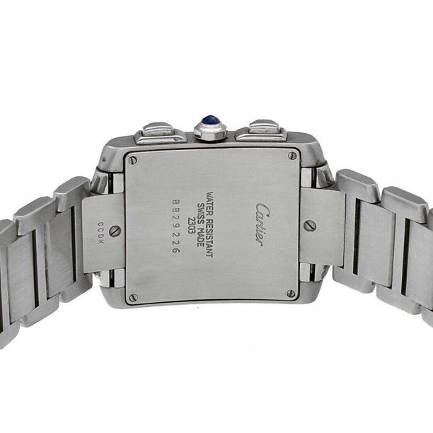 Cartier Tank Francaise 2303 Chronograph Stainless Steel Swiss Quartz Wrist Watch