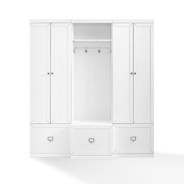 Crosley Furniture Harper 3-Piece Entryway Set with 3 Pantry Closets, Gray