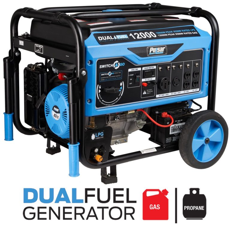 Pulsar 12,000W Dual Fuel Portable Generator with Electric Start – CARB Compliant