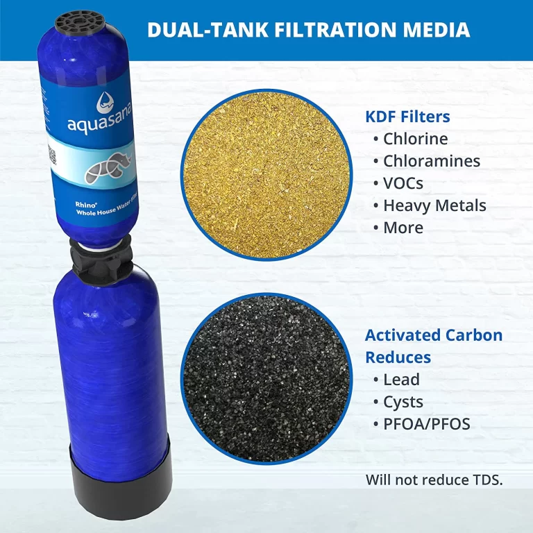 Aquasana Whole House Water Filter System – Water Softener Alternative – Salt-Free Descaler, Carbon & KDF Home Water Filtration – Filters Sediment & 97% Of Chlorine – 1,000,000 Gl – EQ-1000-AST