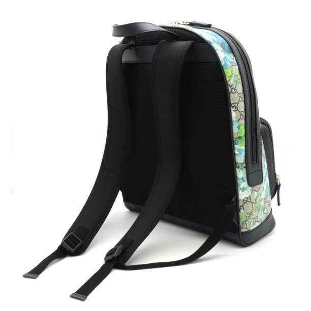 Authenticated Used GUCCI Gucci GG Blooms Supreme Backpack Rucksack Flower PVC Leather Blue Multicolor 546324