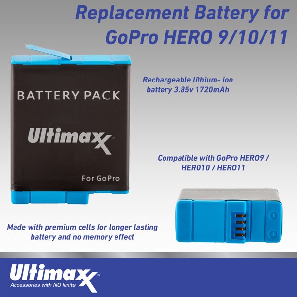 Ultimaxx Starter Bundle + GoPro HERO11 (Hero 11) + 1x Replacement Batteries, Water-Resistant Action Camera Case, Chest & Head Straps with Action Camera Mount & More (18pc Bundle)