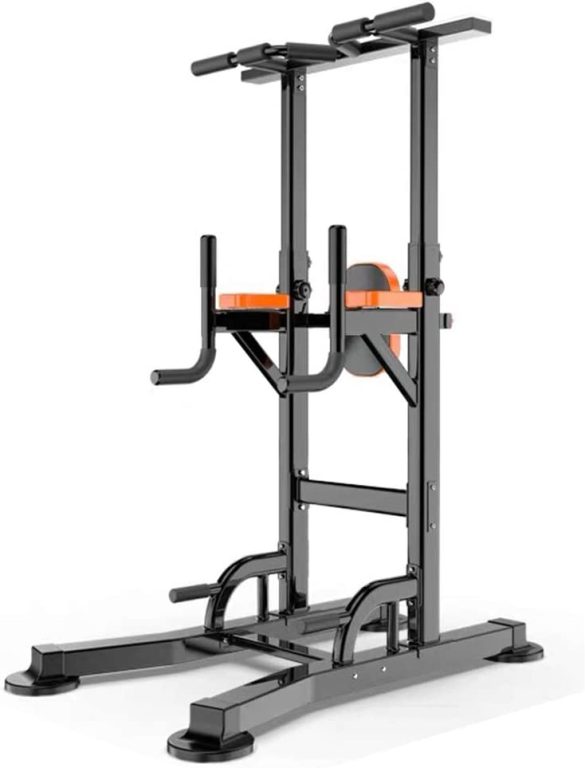 Fitness Equipment Dip Station Power Tower Pull-up Bar Stand Strenth Training Pull-up Bars for Home Gym Free Standing 660 Weight Capacity