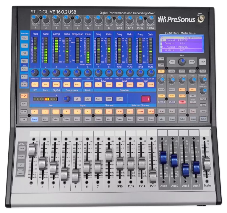 PRESONUS Studiolive SL-1602 USB 16.0.2 Mixer+Audio Technica Mic+Headphones