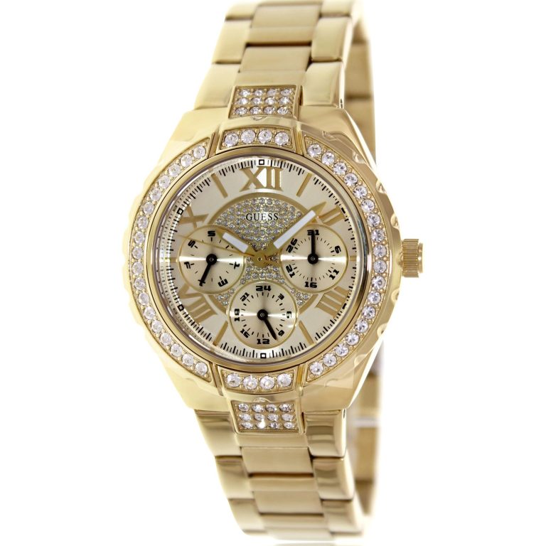 GUESS Women’s U0111L2 Gold Stainless-Steel Analog Quartz Fashion Watch