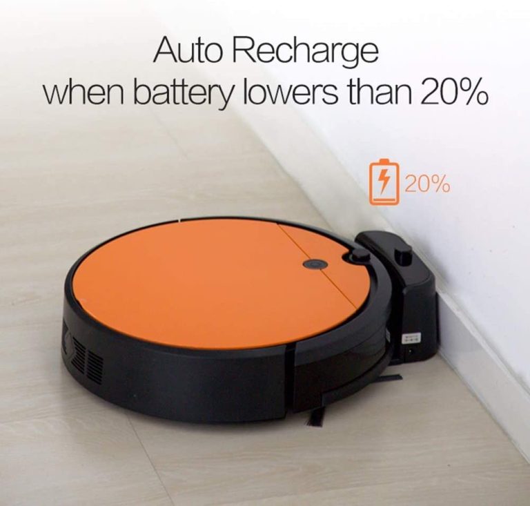 ZLZZY Robot Vacuum Cleaner,Remote Control, Infrared Sensor Tech Anti Drop & Collision, Self-Charging, Works for Hard Floor and Carpet,Orange