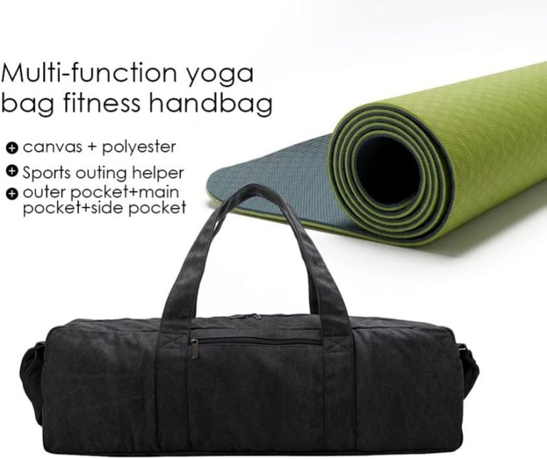 WSSBK Canvas Yoga Mat Bag Fitness Gym Bags for Women Training Sports Shouder Pilates Carrier Solid (Color : B, Size : 22x70x16cm)