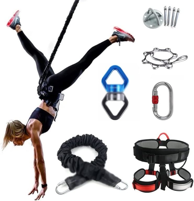 XWWDP Bungee Dance Flying Suspension Rope Aerial Anti-Gravity Yoga Cord Resistance Band Set Workout Fitness Home Gym Equipment