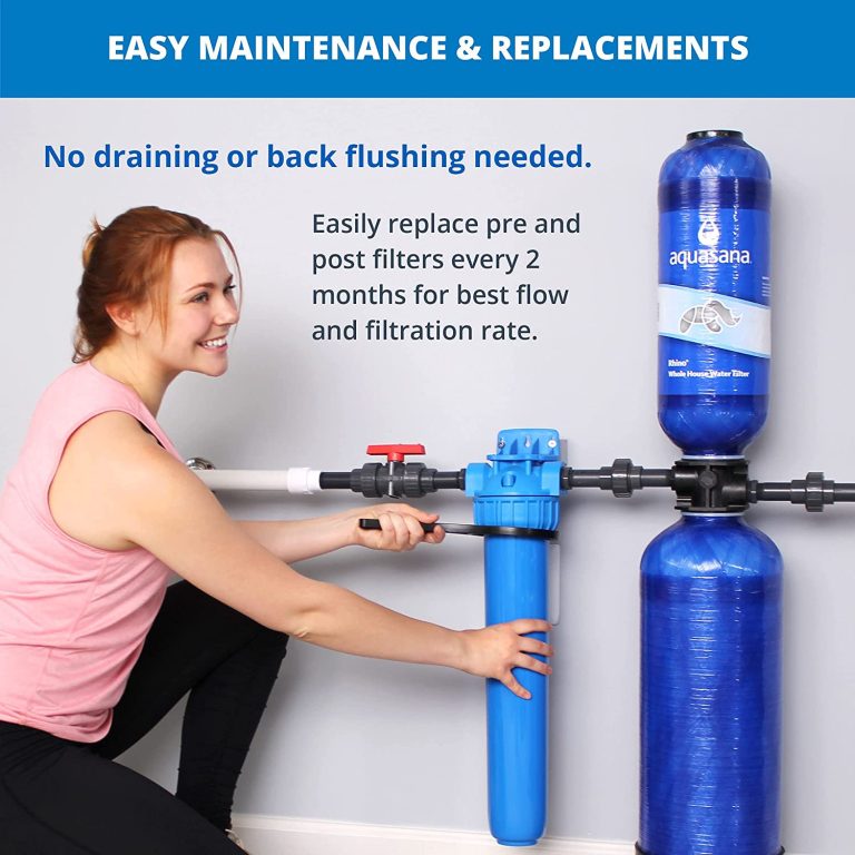 Aquasana Whole House Water Filter System – Water Softener Alternative – Salt-Free Descaler, Carbon & KDF Home Water Filtration – Filters Sediment & 97% Of Chlorine – 1,000,000 Gl – EQ-1000-AST