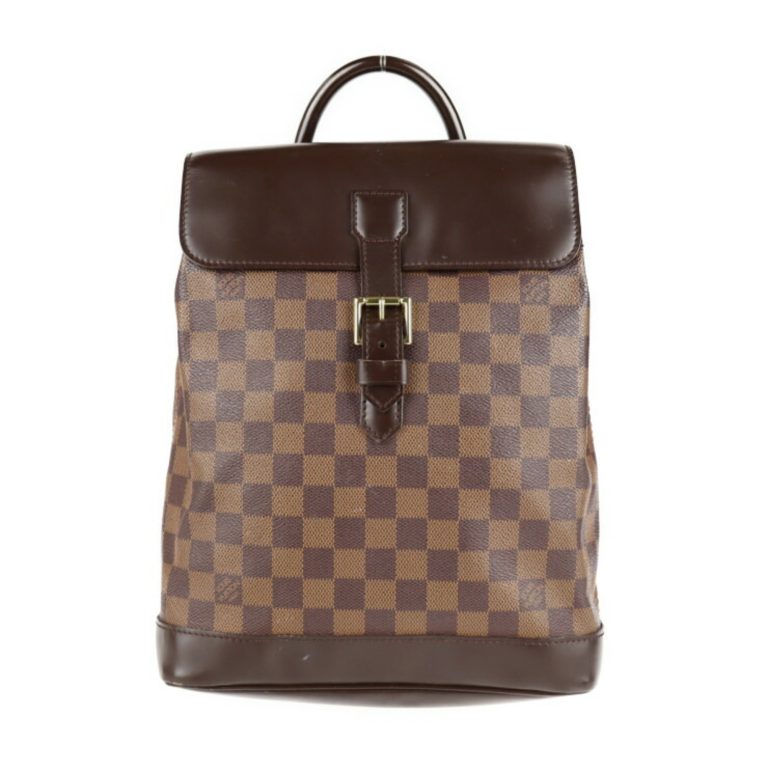 Authenticated Used LOUIS VUITTON Louis Vuitton Soho rucksack daypack N51132 Damier canvas leather Ebene backpack