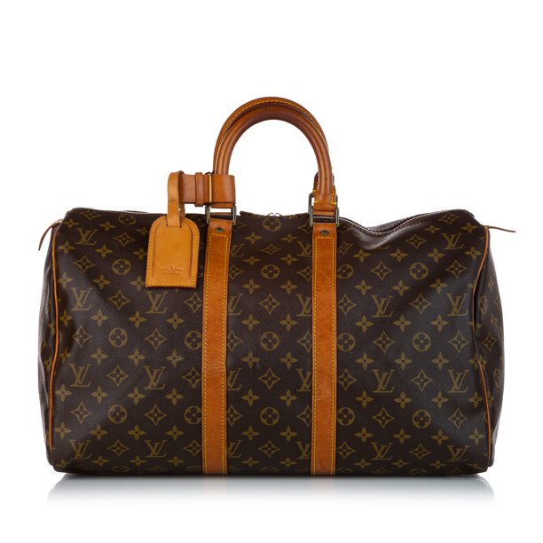 Unisex Pre-Owned Authenticated Louis Vuitton Monogram Sac Souple 45 Canvas Brown Travel Bag