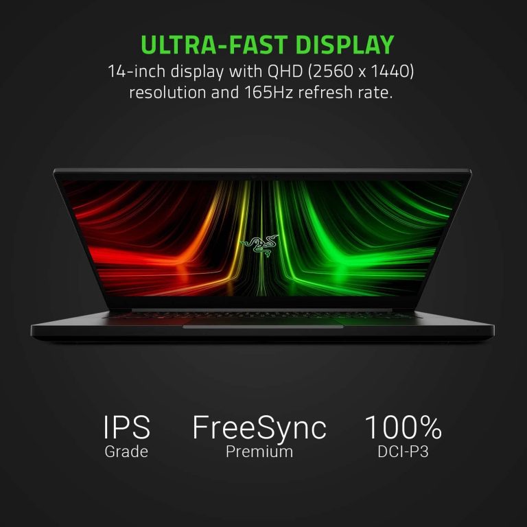 Razer Blade 14 Gaming Laptop: AMD Ryzen 9 6900HX CPU – NVIDIA GeForce RTX 3070 Ti – 14″ QHD 165Hz – 16GB DDR5 RAM – 1TB PCIe SSD – Windows 11 – Ultra-Thin – CNC Aluminum – Chroma RGB