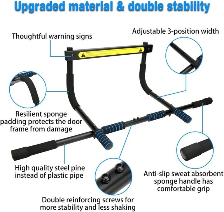 YFDM 85CM Adjustable Door Frame Pull Up Bar 100KG Without Screws Robust with Foam for Workout Fitness Home Trainer Equipment